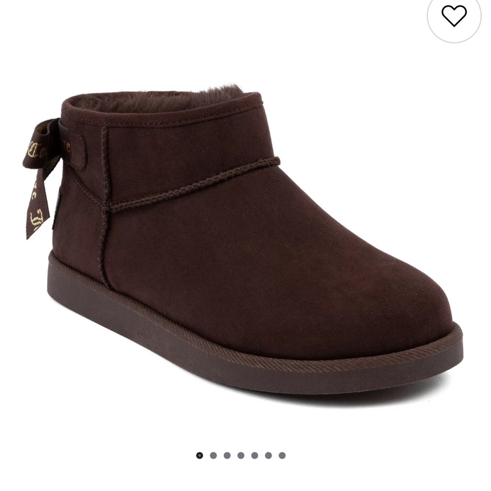 Juicy Couture Chocolate Brown Ankle Boot with Ribbon Accent